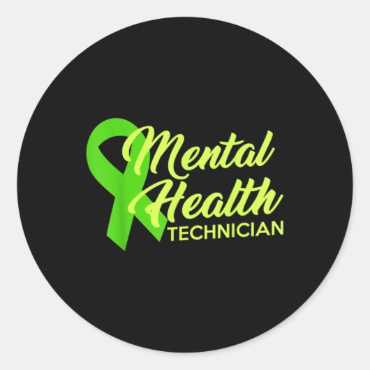 Sticker Rond Le mois du ruban de sensibilisation des technicien (Devant)