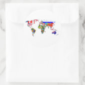 Sticker Rond Le monde en drapeaux (Sac)