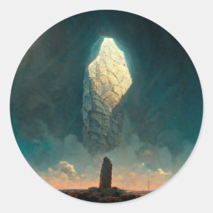Sticker Rond Le Monolithe 3 Imaginaire Sci-Fi