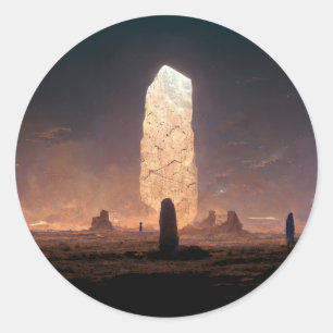 Sticker Rond Le Monolithe 4 Imaginaire Sci-Fi