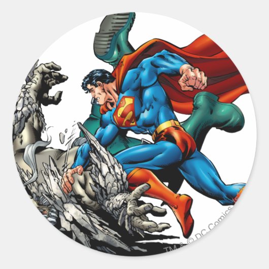 Sticker Rond Le monstre de Superman Fights (Devant)