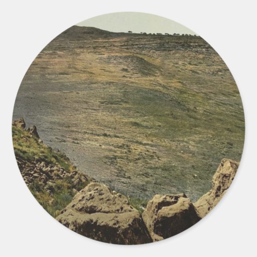 Sticker Rond Le Mont des Béatitudes (Capernaum, Israël) (Devant)