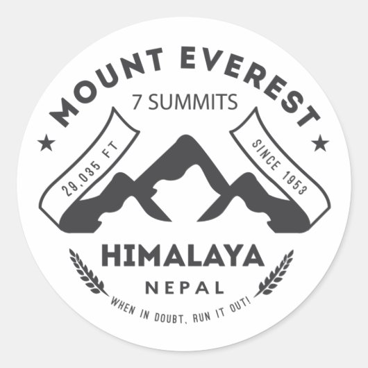 Sticker Rond Le mont Everest (Devant)