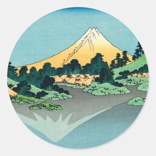 Sticker Rond Le Mont Fuji reflète (Devant)
