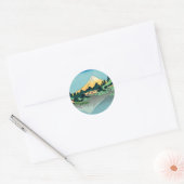 Sticker Rond Le Mont Fuji reflète (Enveloppe)
