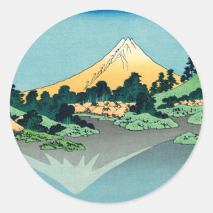Sticker Rond Le mont Fuji se reflète