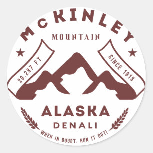 Sticker Rond Le mont McKinley Denali Alaska