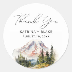 Sticker Rond Le Mont Rainier Washington Merci