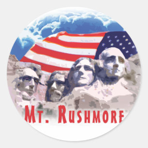 Sticker Rond Le mont Rushmore