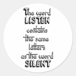 Sticker Rond Le mot ÉCOUTENT contient les mêmes lettres que