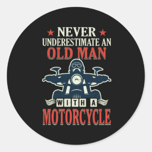 vieux motard que jamais cadeau anniversaire moto' Autocollant