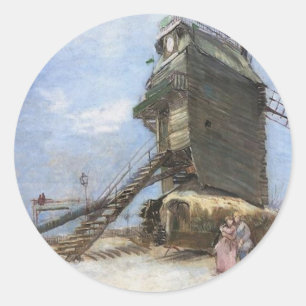 Sticker Rond Le Moulin de la Galette par Vincent van Gogh
