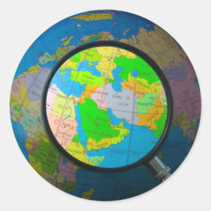 Sticker Rond Le Moyen-Orient au centre de l'attention