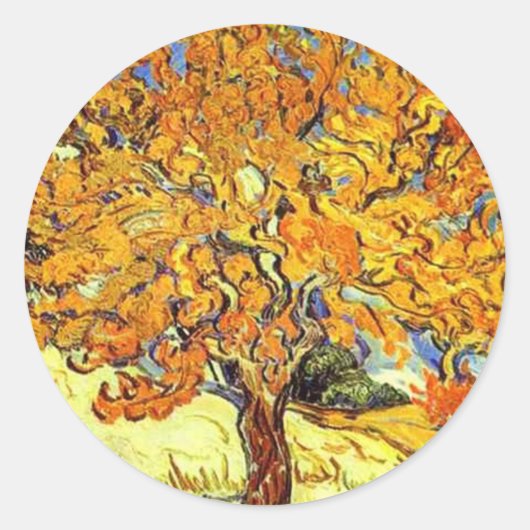 Sticker Rond Le Mulberry Tree, Vincent Van Gogh (Devant)