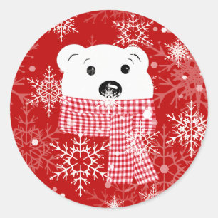 Sticker Rond Le museau d'un ours polaire, Noël