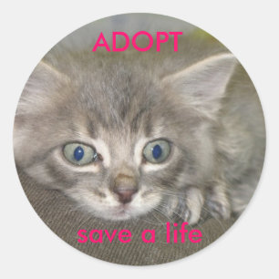 Sticker Rond le nermil, sauvent une vie, ADOPTENT
