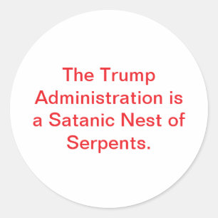 Sticker Rond Le nid de serpents sataniques de Trump Hankamer Ar