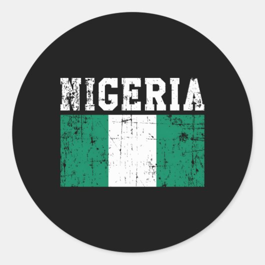 Sticker Rond Le Nigeria, drapeau des racines nigérianes (Devant)