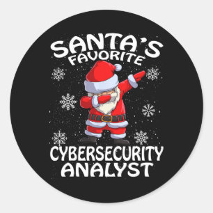 Sticker Rond Le Noël de l'analyste en cybersécurité préféré du