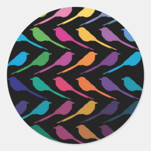 Sticker Rond Le noir d'oiseaux