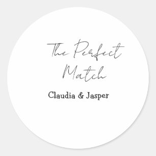 Sticker Rond Le nom de couple parfait mariage simple couple