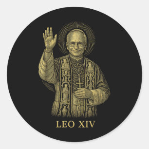 Sticker Rond Le nouveau pape Leo Xiv Robert Francis Prevost