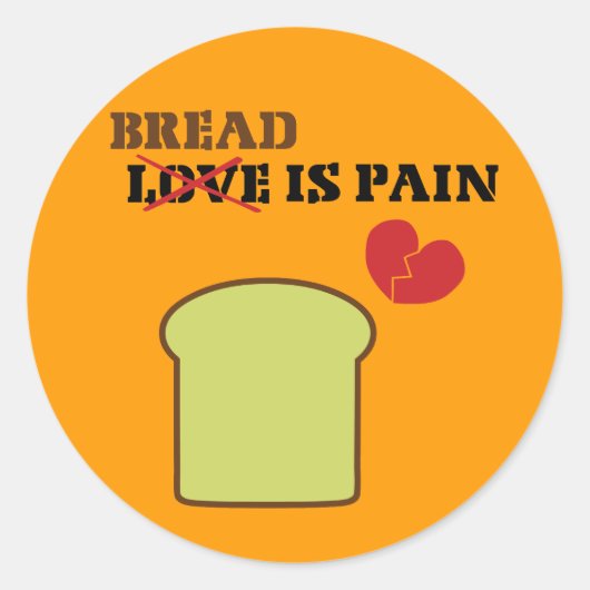 Sticker Rond Le pain est une douleur (Devant)