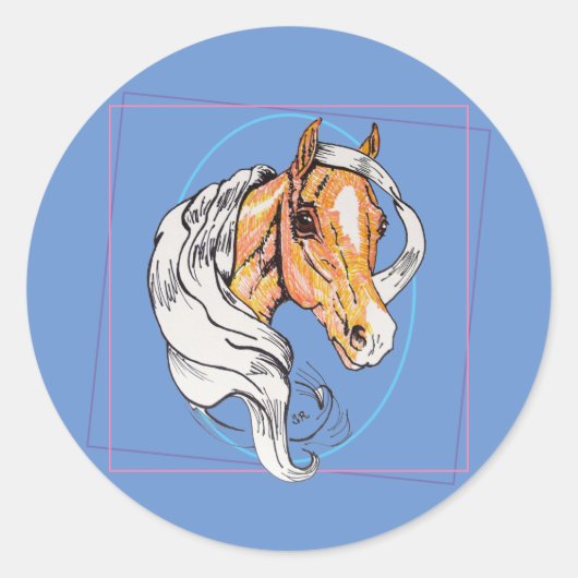 Sticker Rond Le Palomino (bleu) (Devant)