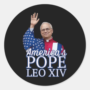 Sticker Rond Le Pape Américain Leo Xiv Premier Pape Américain D