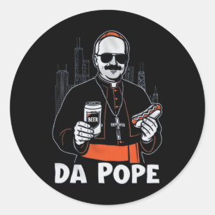 Sticker Rond Le Pape de Chicago Leo Xiv da Pope