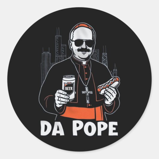 Sticker Rond Le Pape de Chicago Leo Xiv da Pope (Devant)