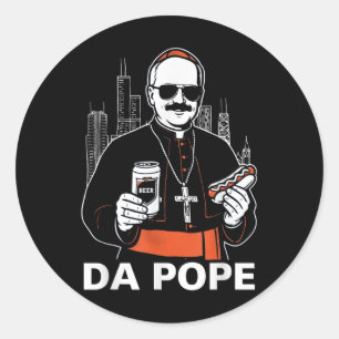 Sticker Rond Le Pape de l'Amérique Leo Xiv