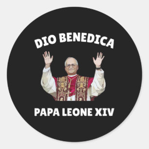 Sticker Rond Le Pape Leo Xiv - Dieu béni le Pape Leo Xiv