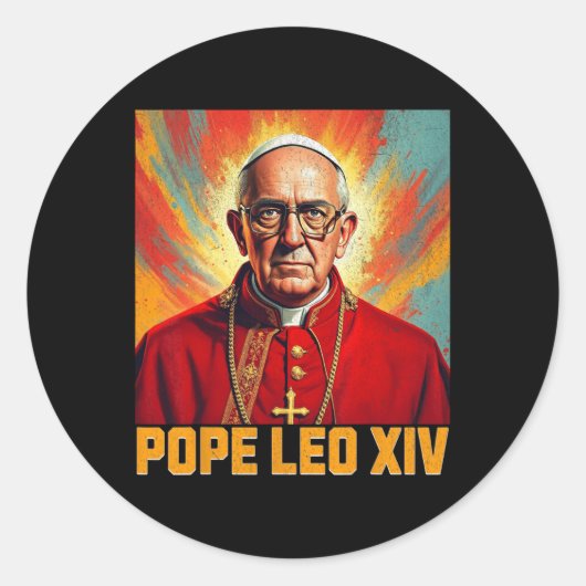 Sticker Rond Le Pape Leo Xiv - Nouveau Pape Leo Xiv 1 (Devant)