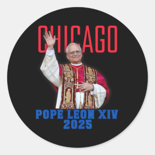 Sticker Rond Le pape Leon Xiv 2025 - Le premier pape américain