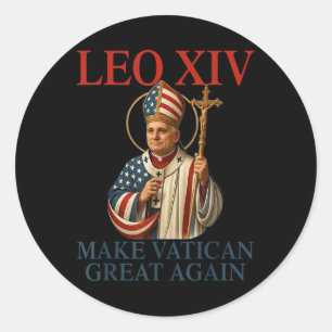 Sticker Rond Le Pape Léon Xiv Rendre la grandeur du Vatican au