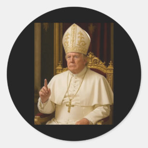 Sticker Rond Le pape Trump amusant président Trump 1
