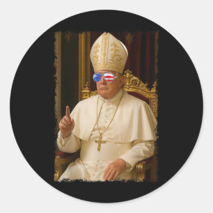 Sticker Rond Le Pape Trump Drôle Le Président Trump Veut Être L