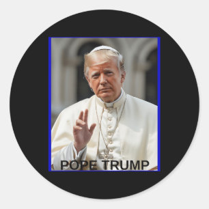 Sticker Rond Le pape Trump drôle Trump Vatican Christian Retro 