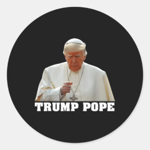 Sticker Rond Le pape Trump drôle Trump Vatican Christian Retro