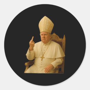 Sticker Rond Le pape Trump drôle Trump Vatican Christian Retro