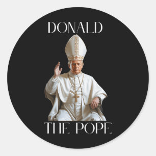 Sticker Rond Le pape Trump drôle Trump Vatican Christian Retro