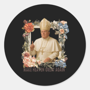 Sticker Rond Le pape Trump drôle Trump Vatican Christian Retro