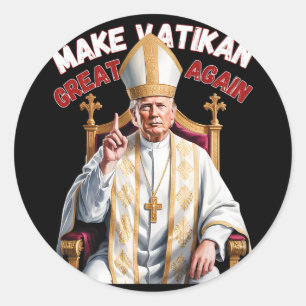 Sticker Rond Le pape Trump et le président Trump