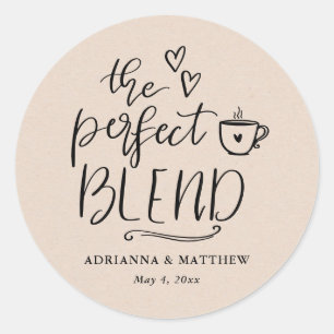 Sticker Rond Le papier Kraft Mariage pour Louveur de café Mixte