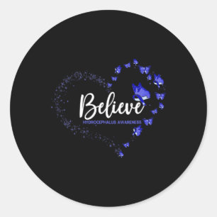 Sticker Rond Le papillon de sensibilisation