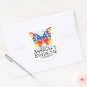 Sticker Rond Le papillon du syndrome d'Asperger (Enveloppe)