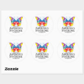 Sticker Rond Le papillon du syndrome d'Asperger (Feuille)