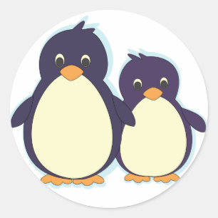 Sticker Rond Le paradis des pingouins