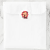 Sticker Rond Le paradis du surf (Sac)